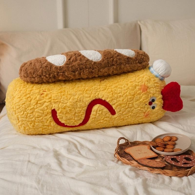 Baguette Worst Lang Pluche Kussen 2 Stijlen Pluizige Voedselvorm Knuffelkussenhoes Bank Bed Decoratie Cadeaus. 65cm