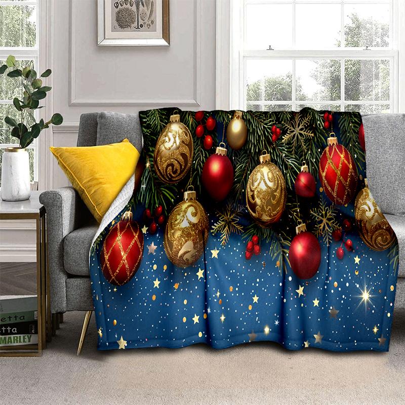Cartoon Merry Christmas Santa Claus Christmas Tree Festival Gift Blanket,Soft Throw Blanket for Home Bedroom Bed Sofa Cover Kid