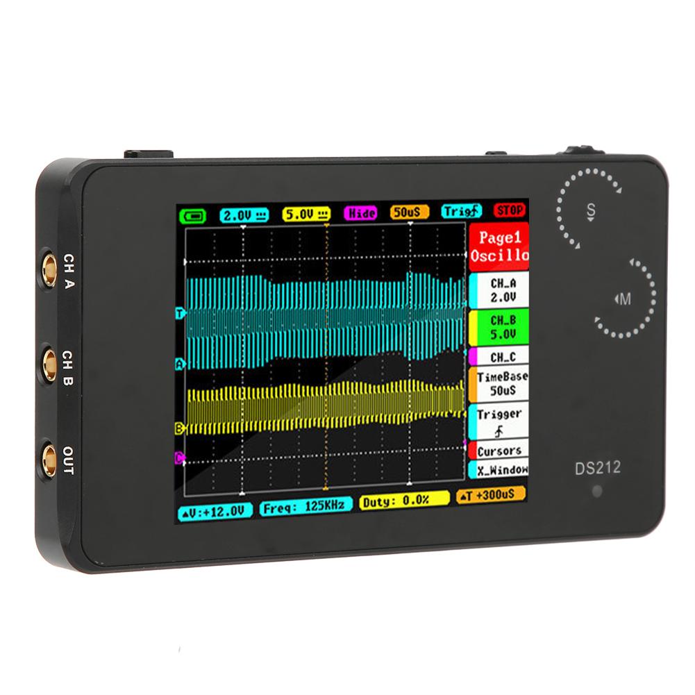 DS212 Portable Digital Oscilloscope Pocket Size 2 Channel Oscilloscope with USB Interface