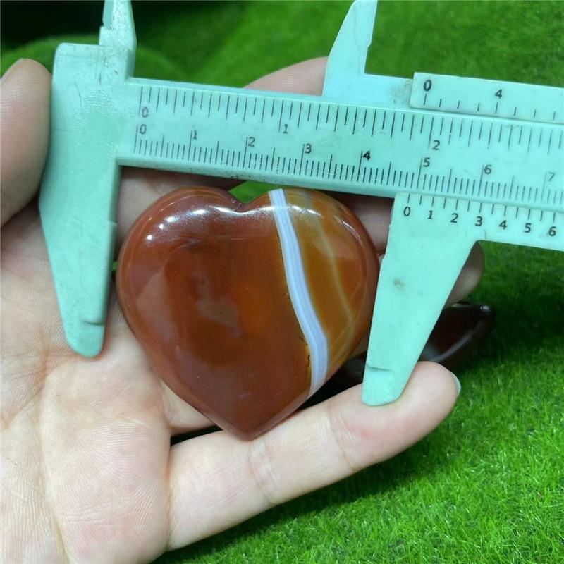 1pc Natural Carnelian Crystal Red Agate Heart-shaped Love Decoration Gift Gem Crafts Treatment Energy Palm Stone DIY Home Decora