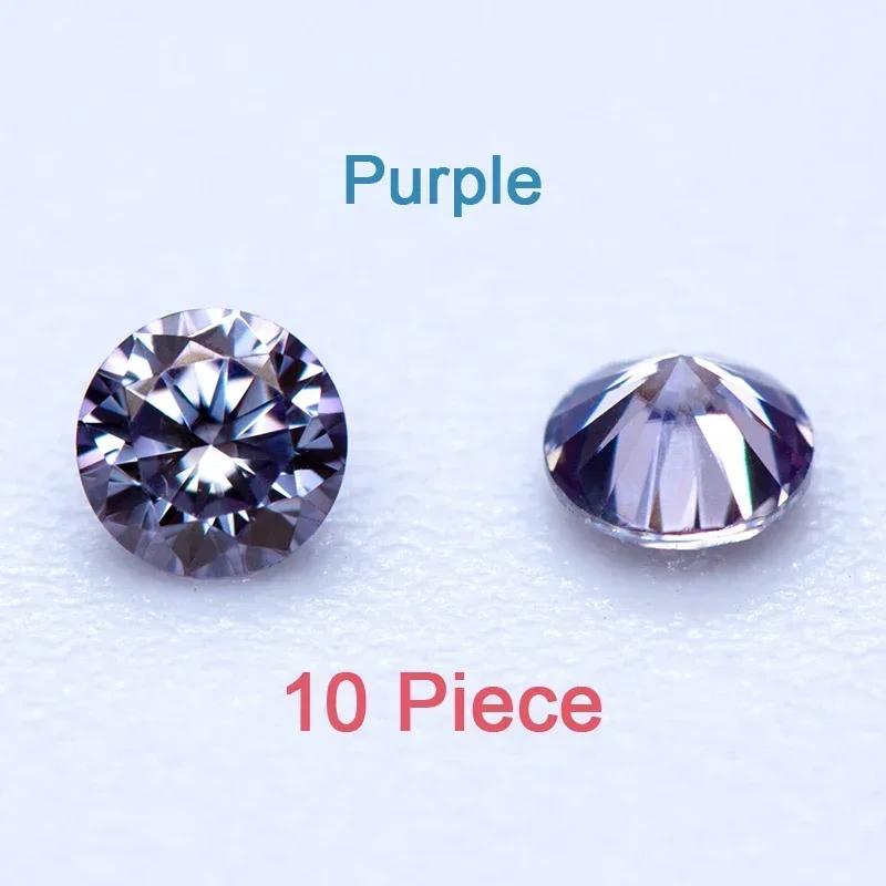 Pedras de Moissanite Múltiplas Cores Formato Redondo Tamanhos Pequenos 3,0-4,5mm VVS1 Diamantes de Laboratório Presente para Fazer Joias DIY