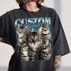 Custom Cat Photo Bootleg Shirt, Retro Pet Portrait Tee