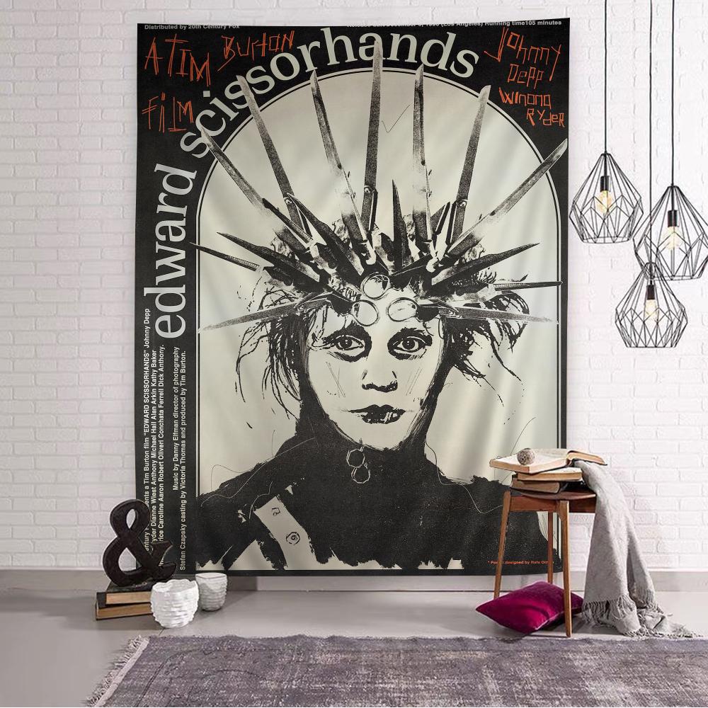 Movie EEdward SScissorhands  Hippie Wall Hanging Tapestries Bohemian Wall Tapestries Mandala INS Home Decor