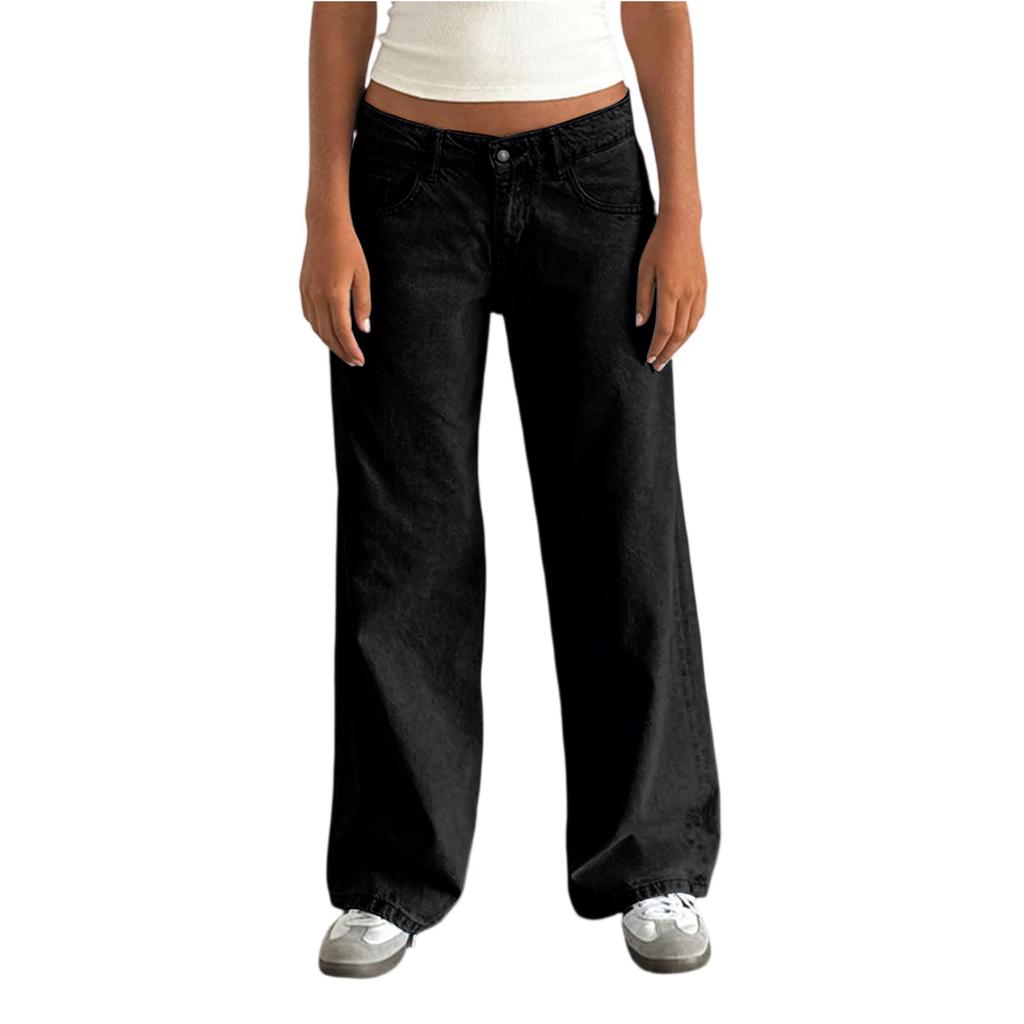 Women's Color Jeans Loose Casual Straight Leg Wide Leg Pants