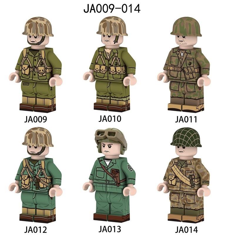 Lego Minifiguras JA009-014 Corpo de Fuzileiros Navais, Camuflagem USMC Soldado Militar Blocos de Construção Brinquedos para