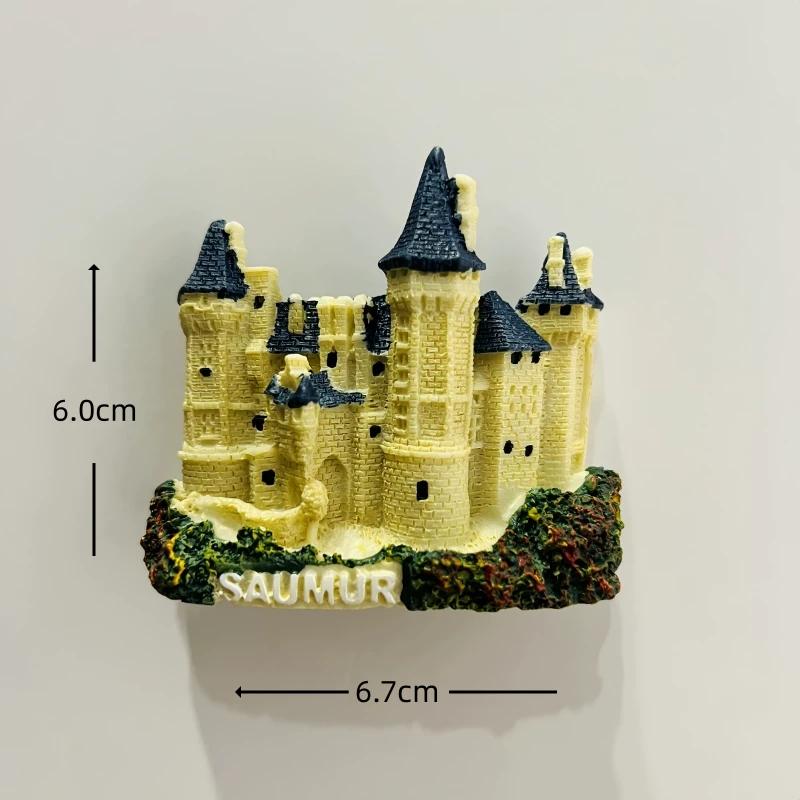 France Alsace Wine Estate Resin Fridge Magnet Stickers Travel Souvenir Gift Landscape Refrigerator Magnet Home Kitchen Decor