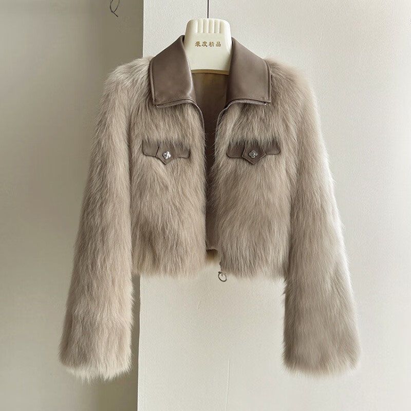 Lapel Imitation Fox Plush Short Coat Autumn and Winter Women's New Foreign Style Small Fragrant Style Fur Coat