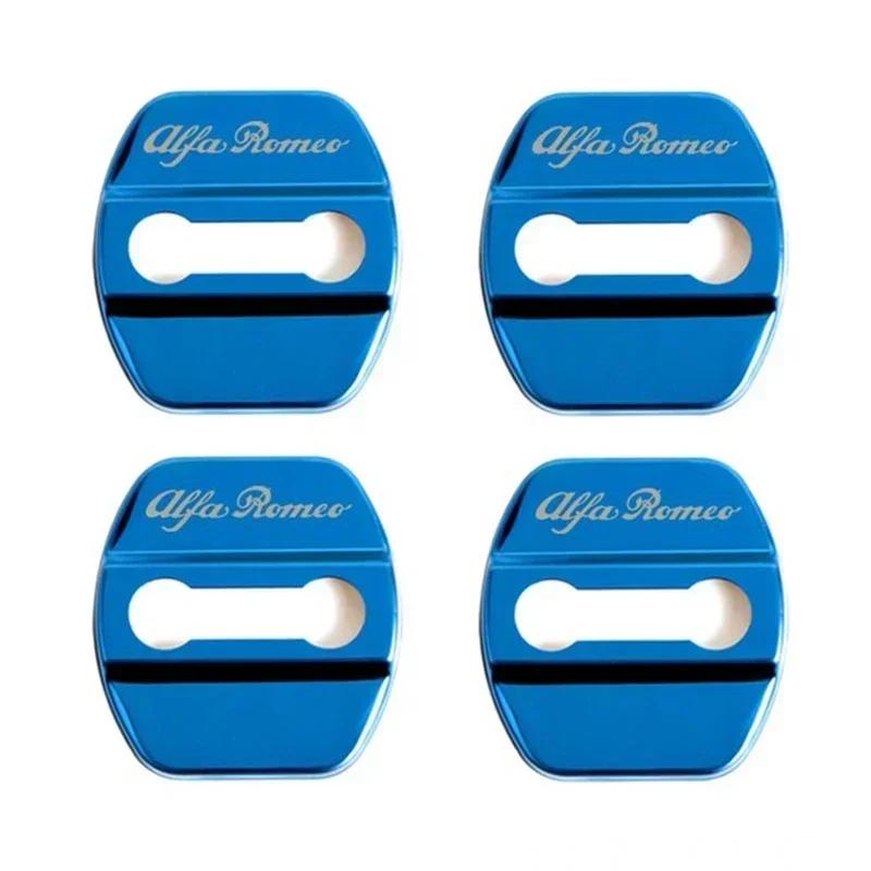4Pcs Car Door Lock Protective Cover Sticker for Alfa Romeo Logo Sportiva Giulia Giulietta 159 156 MITO Stelvio 147 Accessories
