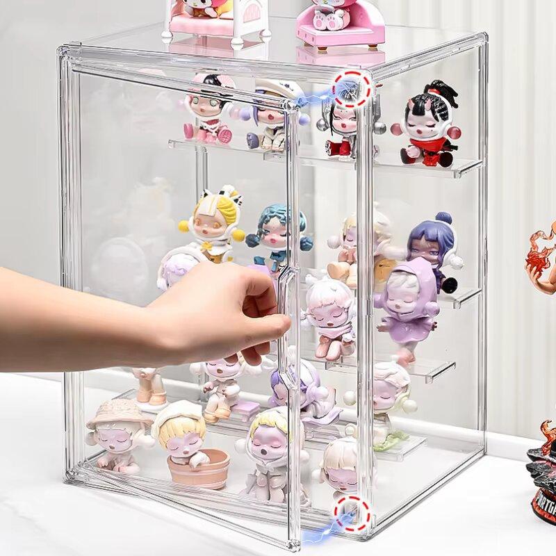 Acrylic Display Stand High Clarity Blind Box Organizer for Anime Collectibles Mini Figures Badge Holder Model Showcase Cabinet