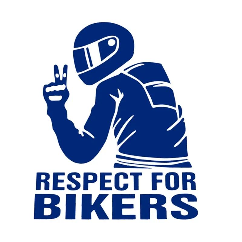 15x11CM 3D Respekt für Biker Wasserdicht Abnehmbar Motorrad Reflektierender Vinyl Aufkleber Aufkleber Auto Heckscheibenaufkleber
