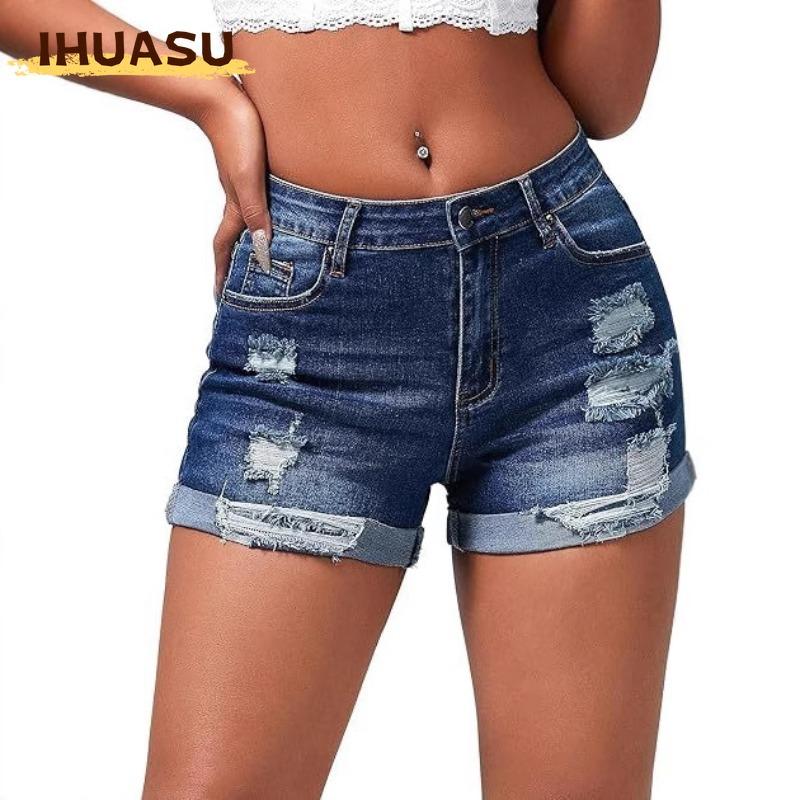 IHUASU Damenmode, lässig, einfarbig, bedruckt, Hosen und Caprihosen