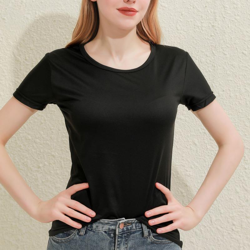 Primăvară și Vară Modă Femei Tricou cu Mânecă Scurtă cu Gât în V și Gât Rotund Sexy Croială Largă Topuri Tricou Basic