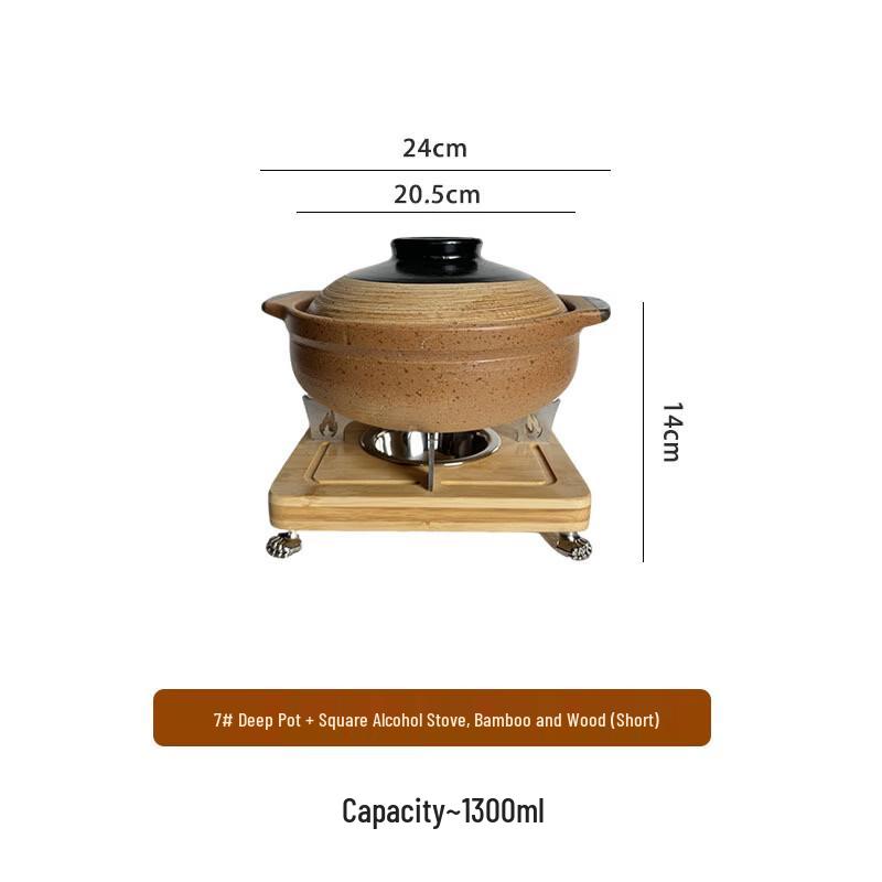 Handun Japanese Clay Pot with Alcohol Stove Set