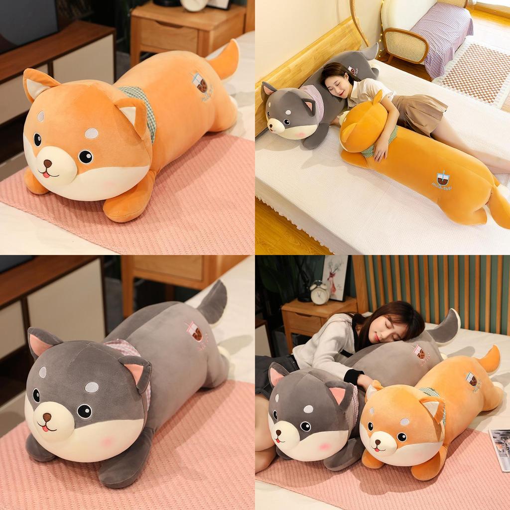 Plush Puppy Lying Toy Soft Cushion Pillow Cute Plushie Room Decoration Kids Gift