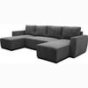 PHARELL 5/6 Seater Panoramic Convertible Sofa - Anthracite Corduroy Fabric - Storage Box - L297xP155xH85cm
