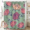 Vintage Peony Floral Shower Curtain Green Pink Red Decorative Waterproof Fabric Home Bathroom Decoration Modern Boho Style Luxur