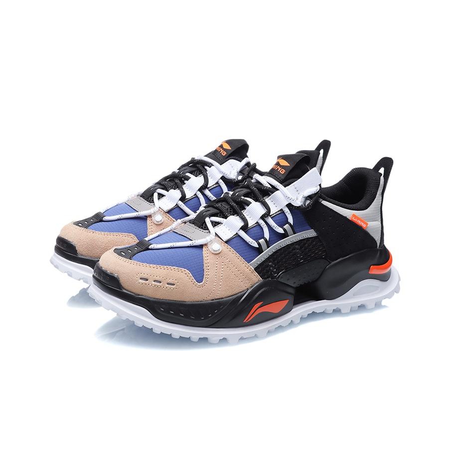 Li-Ning Durable Warm Low-Top Running Shoes Unisex Sneakers Blue Apricot Black AGLR011-3