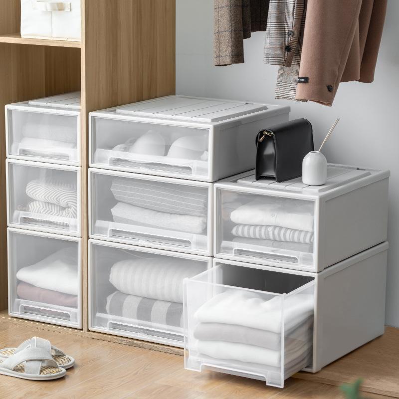 Kunststoff Schrankorganizer und Aufbewahrung Haushalts Schubladen Aufbewahrungsboxen mit Deckel Schreibtisch Aufbewahrungsbox Für Kleidung, Unterwäsche, Socken