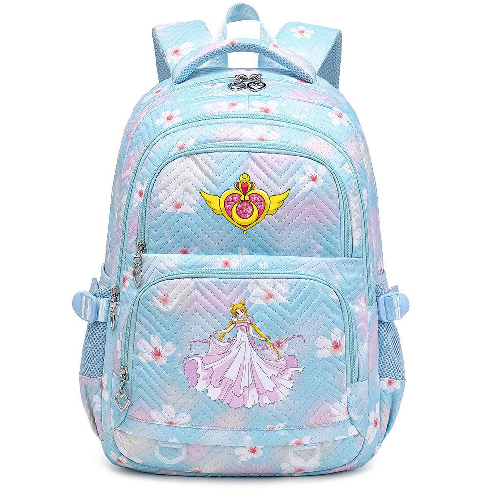 03 Beautiful Girl Print Multi-Compartment Junior High School Schoolbag Cute And Lightweight Girls Backpack Youth Backpack