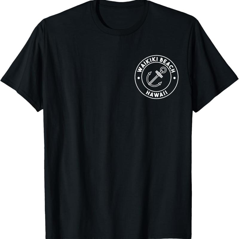 Waikiki Beach Hawaii Souvenirs T-shirt avec logo de poche S