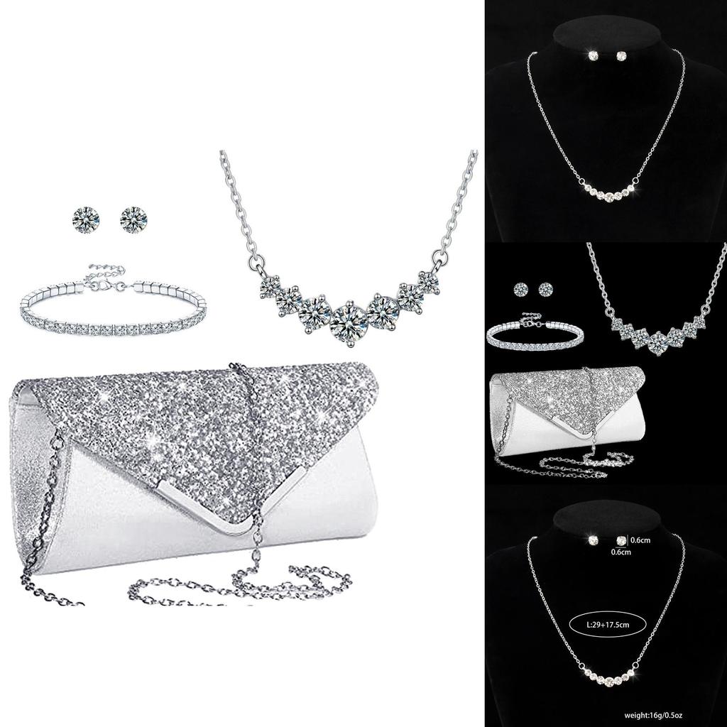 Geometric Metal Jewelry Set With Rhinestones For Women Night Out Events