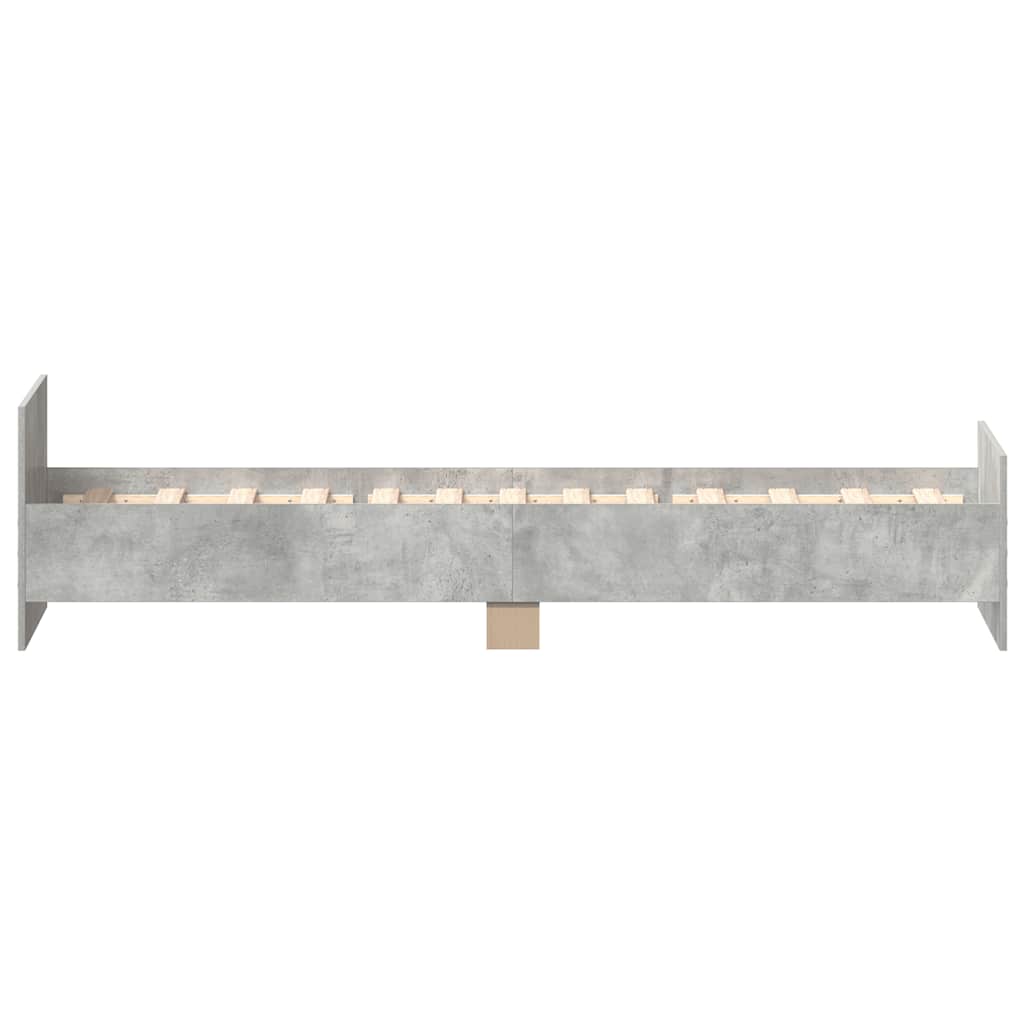 Vidaxl Rama Łóżka, Szarość Betonu, 90X190 Cm, Materiał Drewnopochodny
