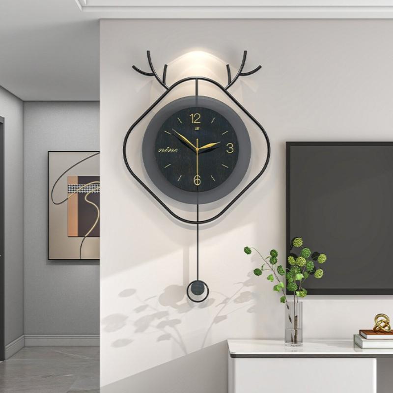 Modern Wall Clock Living Room Fashion Wall Watch Restaurant Decoration Silence Swing Clock Light Luxury Decorative Accessories