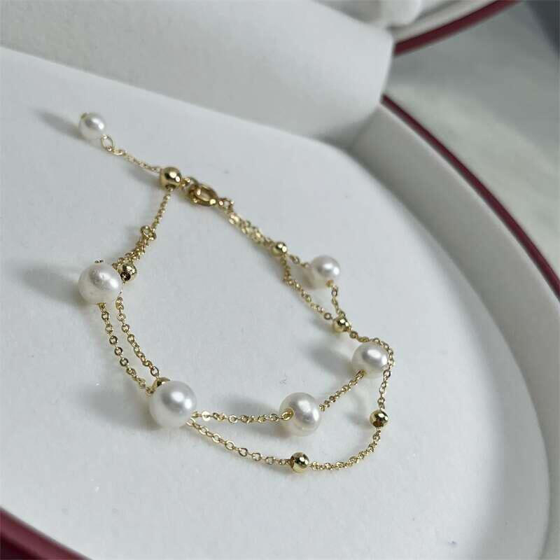 Zhuji Pearl Classic Starry Sky Freshwater Pearl Bracelet: A Delicate and Versatile Basic Piece That Is a Must-have and Can Be Worn Layered