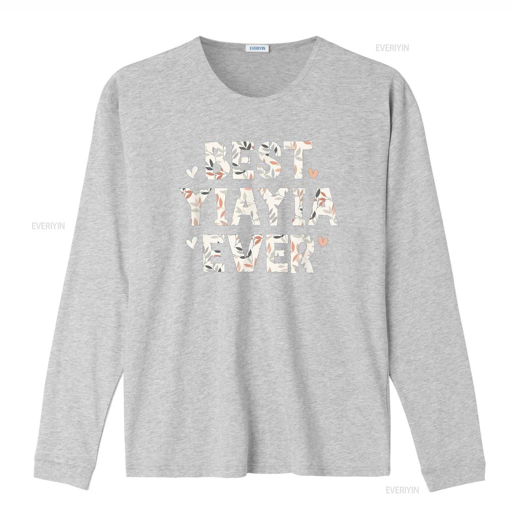 Best YiaYia Ever Floral Family Love Hearts Yia T Shirt Vintage Washed Breathable Stylish Streetwear Stretched Homme Graphic