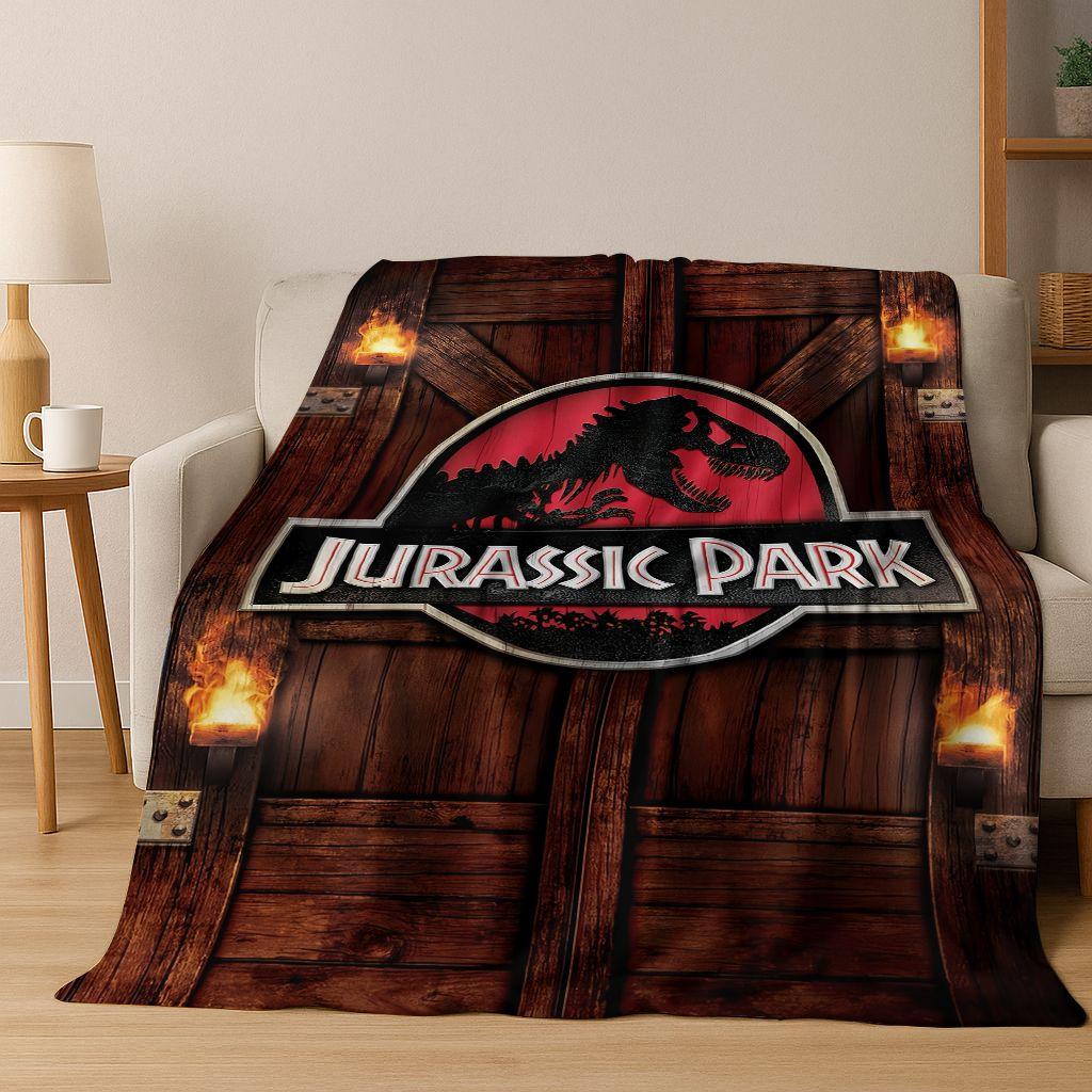 Classic Jurassic Park Dinosaur Movie Tyrannosaurus Rex Flannel Blanket,Cozy Soft Throw Blanket for Home Bedroom Bed Sofa Cover