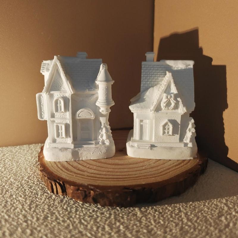 Beautiful Castles Silicone Mold for Plaster Crafting Sturdy and Easy to Demold Perfect for Creative Projects