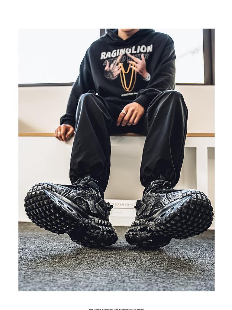 Men's Fashionable Thick-Soled Casual Sneakers - Autumn/Winter Height-Increasing Low-Top Sports Shoes