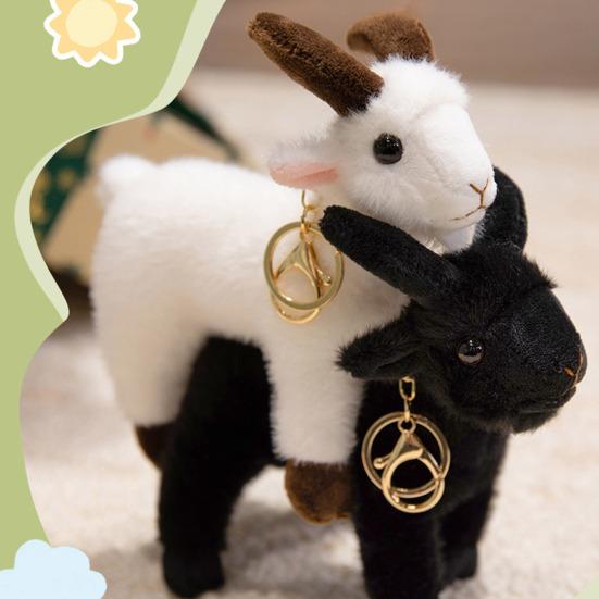 Portachiavi Peluche Capra Carina, Portachiavi Peluche Pecora Piccola, Ciondolo Morbido e Peloso per Borsa per Donne Ragazze, Accessorio Regalo per Zaino Borsa