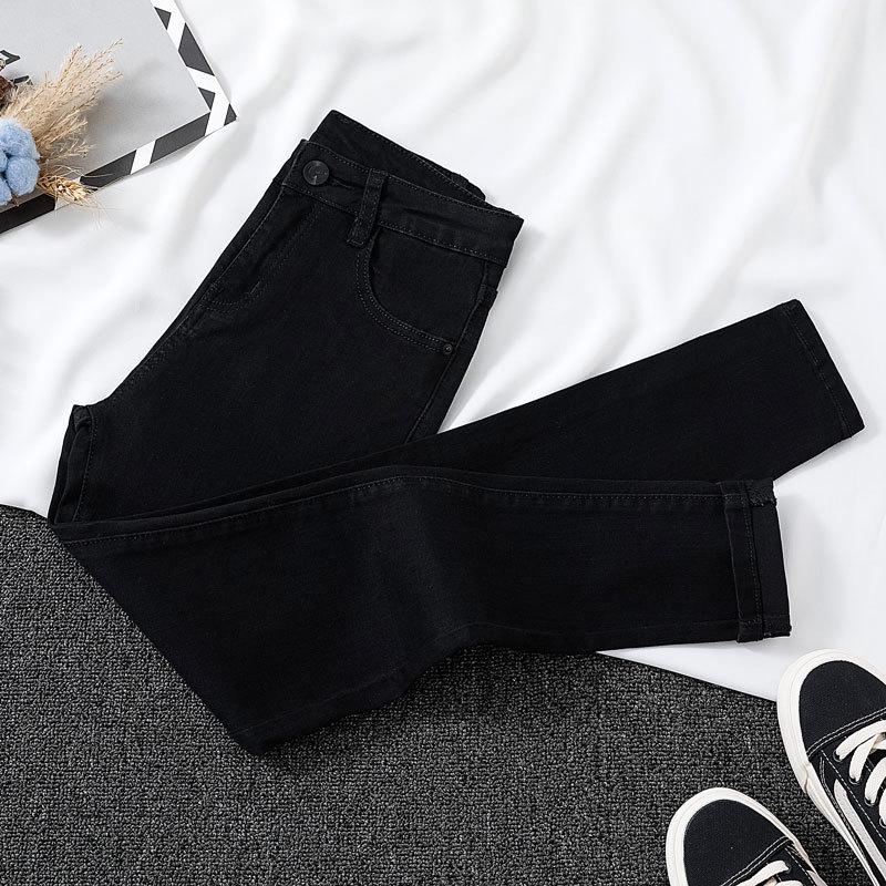 

Plus Size Women s High Waist Elastic Skinny Jeans - Slimming Autumn/Winter 2022 Collection 29 чорний