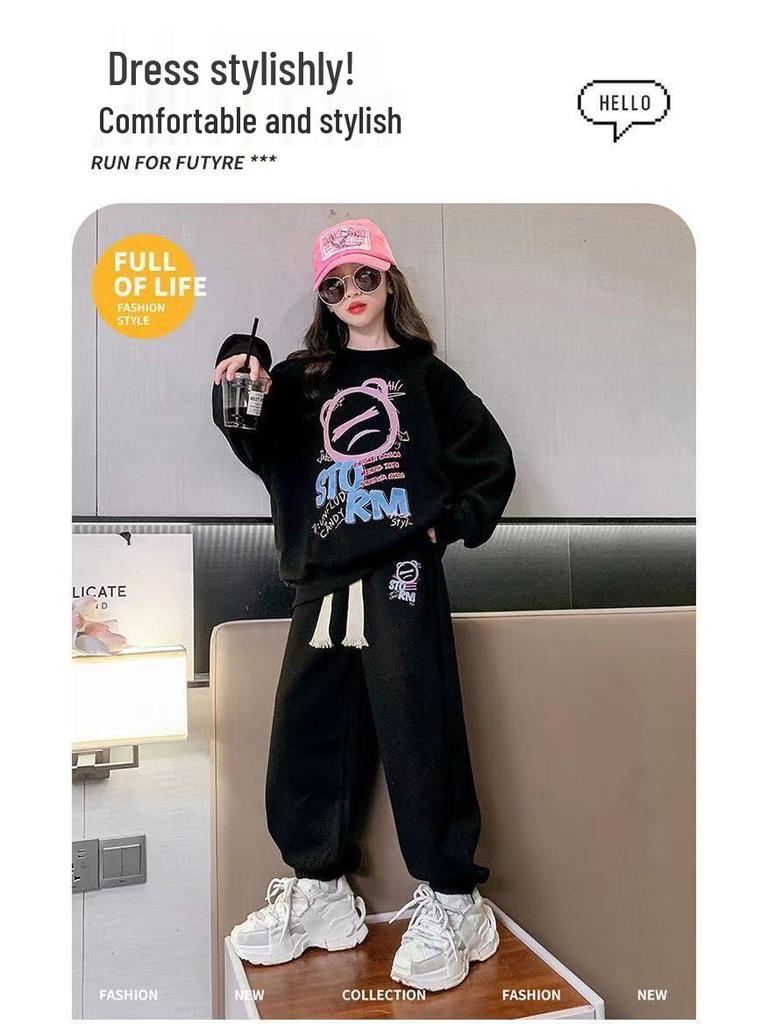 2025 Girls' Seasonal Hoodie & Pants Set: Spring, Autumn, Winter Fashion