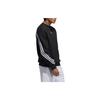 adidas Sudadera con capucha holgada con rayas de trébol originales para hombre, color negro, para otoño, FM1522