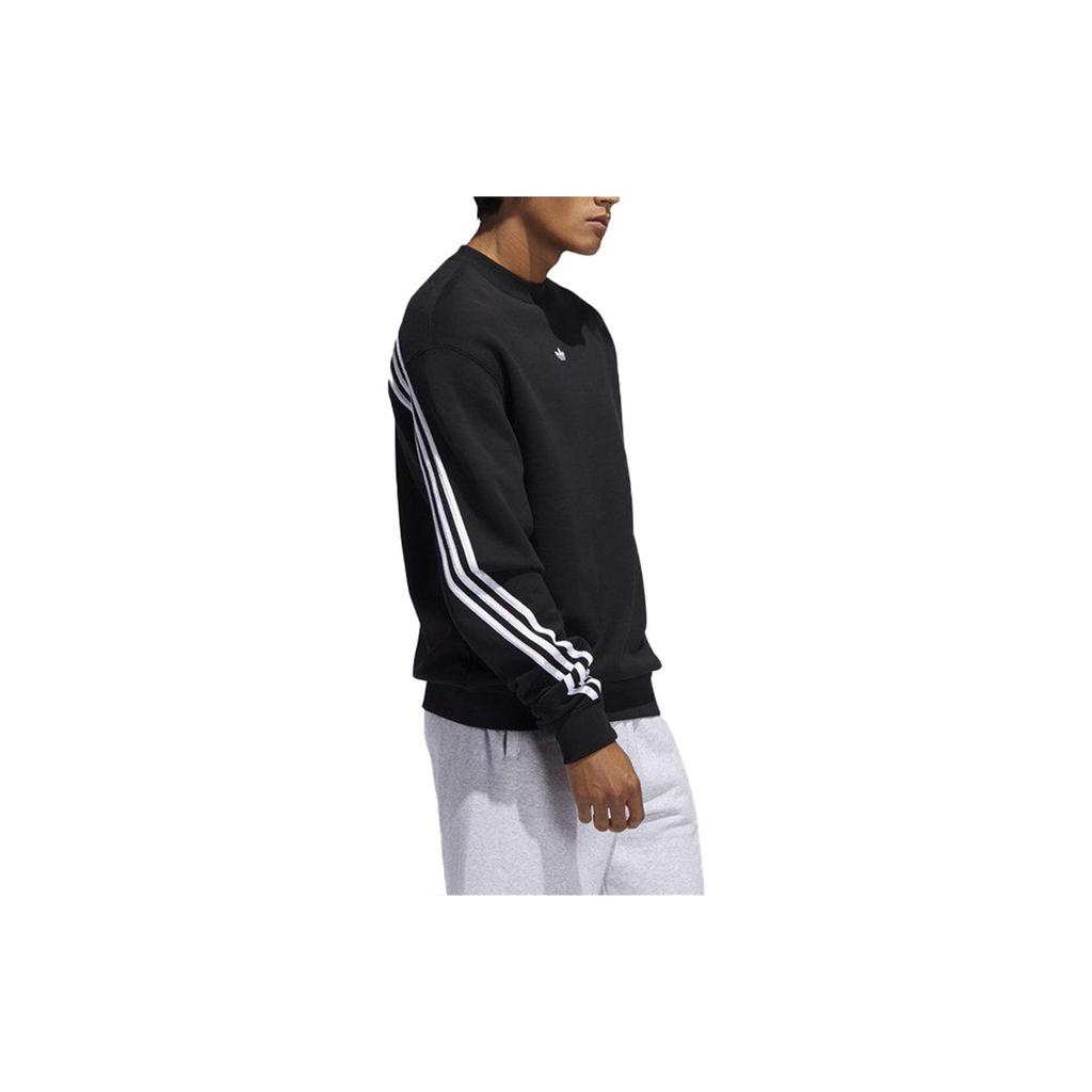adidas Sudadera con capucha holgada con rayas de trébol originales para hombre, color negro, para otoño, FM1522