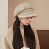 Autumn and Winter Hats for Women with High End Thick Plush Edge Octagonal Hat Solid Color Versatile Baseball Cap Warm Newspaper Baby Hat