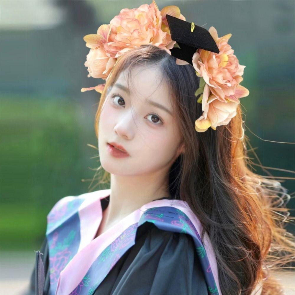 Doctor Flowers Hair Band Bachelor Academic Hat with Tassels  Student Supplies