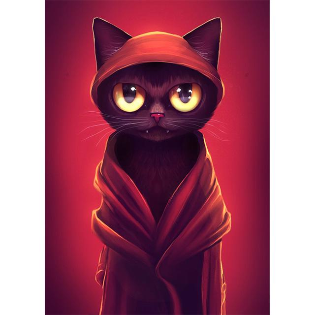 Cartoon Animals Cute Black Cat Prints Poster Canvas Painting Hd Modern Wall Art Pictures For Living Room Bedroom Home Decoration