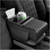 5-In-1 Car Center Console Cover,Multifunctional Arm Rest Cover For Car With Cup Holder,Phone Holder,Pocket,Car Tissue Holder,Leather Height