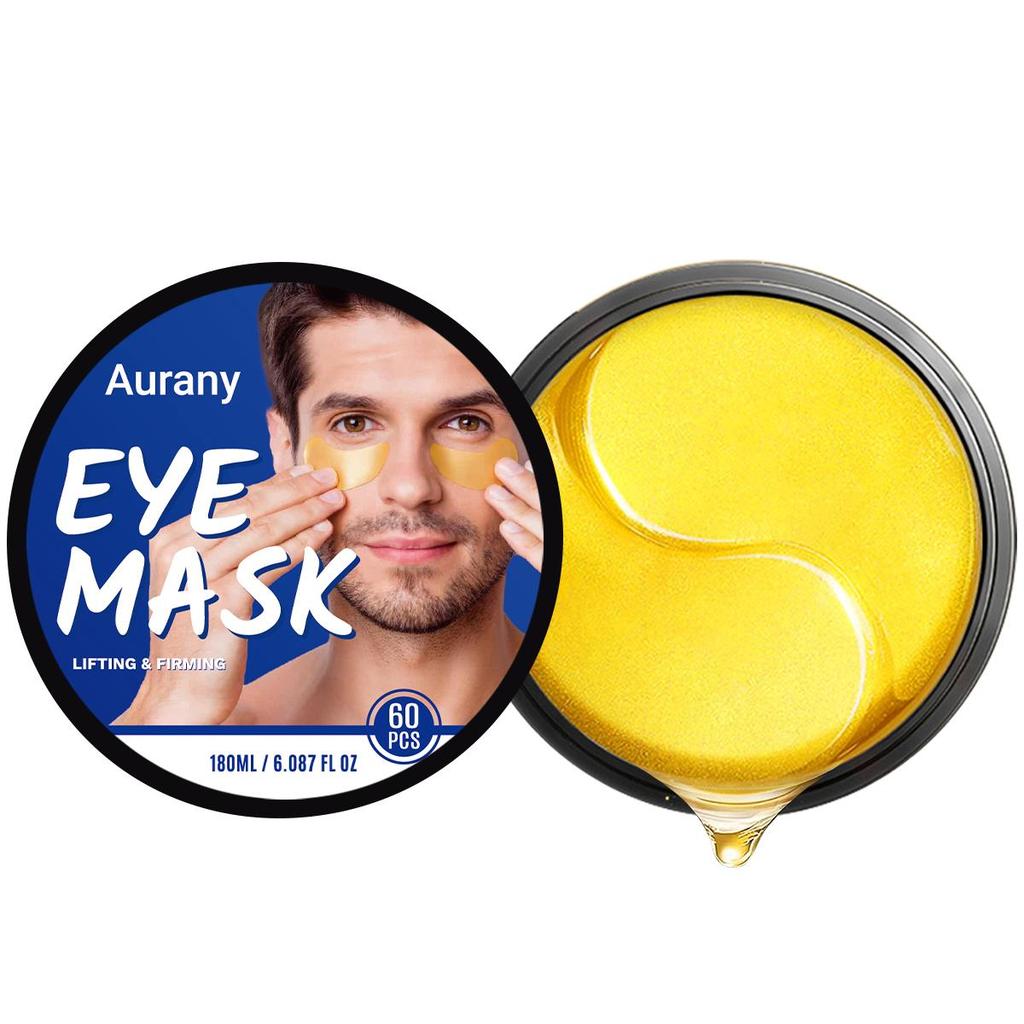 24K Gold Eye Mask & Green Collagen Gel Under Eye Mask, Hyaluronic Acid Eye Patches For Dark Circles, Fine Lines, Puffiness, Lift and Firm-60 Pcs
