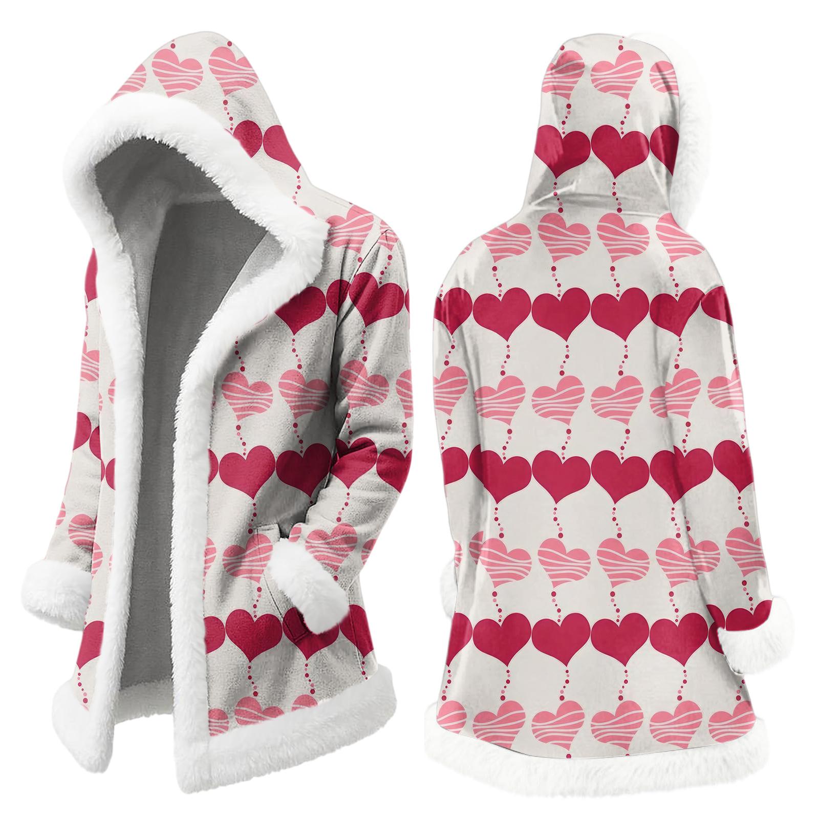 Unisex Hooded Cardigan With Pockets, Warm Outerwear XXXXL красный