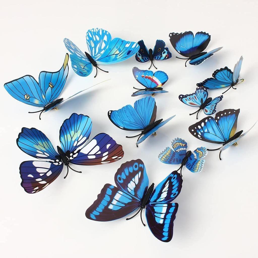 Xtore Plastic Reusable Self-Adhesive Wall 3D Home Build Beautiful Butterfly
