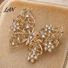 Elegant Butterfly Jewelry Rhinestone Brooch for Women, Shape Lapel Pin Non-fading Clip, Sweater Cardigan Coat Suit Scarf Accessories Long-lasting