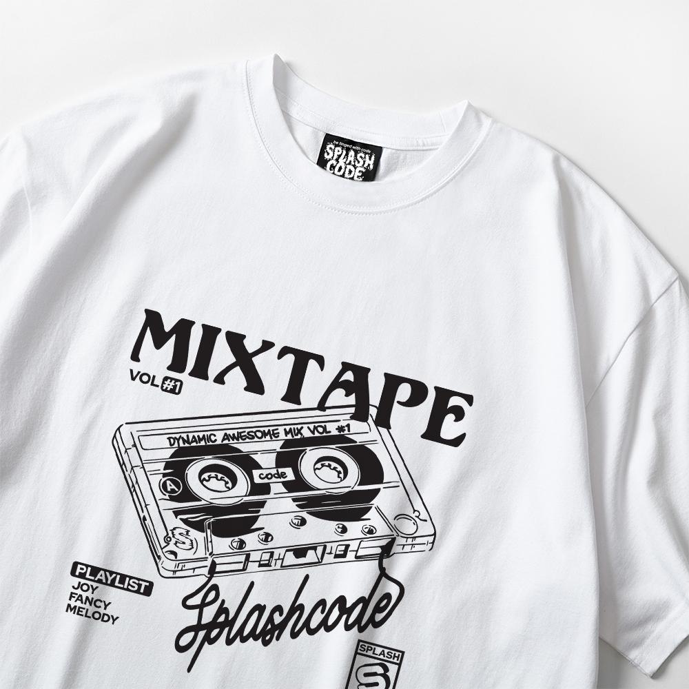Seupeullaesikodeu Bílé tričko s krátkým rukávem - Mixtape