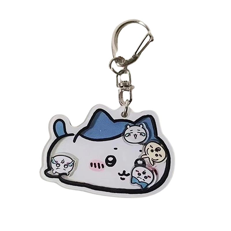 Funny Cute Cartoon Chiikawa Hachiware Usagi Acrylic Shaking Keychain Pendant Bag Ornaments Creative Toys Couple Accessories Gift