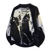 Pullovers Long Sleeves Sweaters Unisex Sweater Spring Autumn Floral Pattern Texture Round Neck Colorblocking Knitted Bottoming Retro Wool Sweater