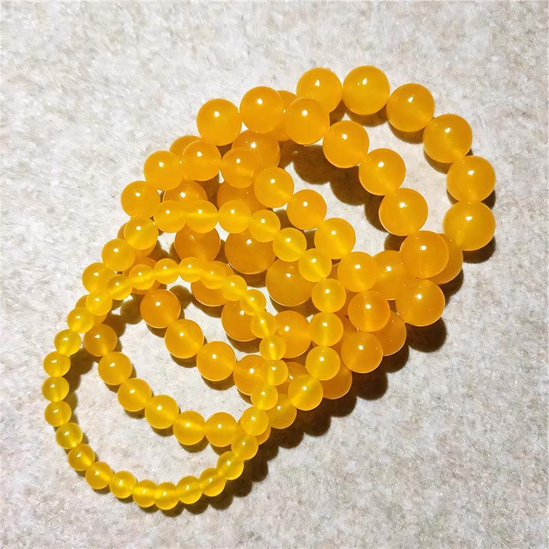 7A Grade Natural Yellow Agate Bracelet Ring Set for Men & Women