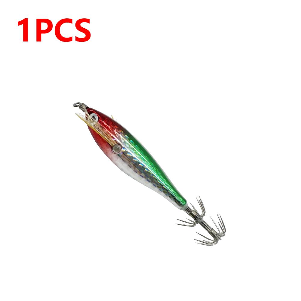 1-10PCS Luminous Fishing Lure Octopus Cuttlefish Fishing Bait Squid Jig Squid Hook Tackle Wood Shrimp Saltwater Fishing Baits